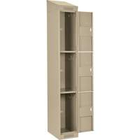 Clean Line Lockers, 3 -tier, Bank of 4, 48" x 18" x 78", Steel, Beige, Rivet (Assembled) Distribution Élite MP