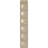 Petits casiers Clean Line, 6 niveaux, 12" x 18" x 78", Acier, Beige, Rivet (assembl&eacute;) Distribution Élite MP