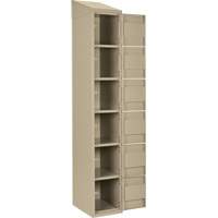 Clean Line Lockerette, 6 -tier, Bank of 4, 48" x 18" x 78", Steel, Beige, Rivet (Assembled) Distribution Élite MP