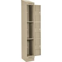 Clean Line Lockers, 3 -tier, Bank of 4, 48" x 18" x 82", Steel, Beige, Rivet (Assembled) Distribution Élite MP