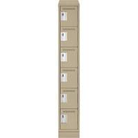 Clean Line Lockerette , 6 -tier, 12" x 18" x 82", Steel, Beige, Rivet (Assembled) Distribution Élite MP