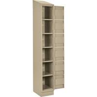 Clean Line Lockerette , 6 -tier, Bank of 4, 48" x 18" x 82", Steel, Beige, Rivet (Assembled) Distribution Élite MP