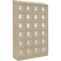 Clean Line Lockerette , 6 -tier, Bank of 4, 48" x 18" x 82", Steel, Beige, Rivet (Assembled) Distribution Élite MP