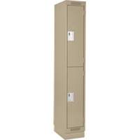 Casiers Clean Line, 2 niveaux, 12" x 18" x 76", Acier, Beige, Rivet (assembl&eacute;) Distribution Élite MP