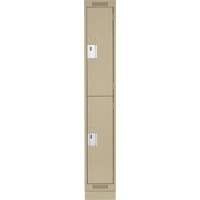 Casiers Clean Line, 2 niveaux, 12" x 18" x 76", Acier, Beige, Rivet (assembl&eacute;) Distribution Élite MP