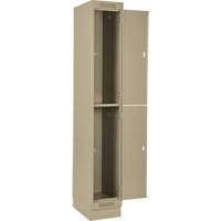 Casiers Clean Line, 2 niveaux, Bloc de 4, 48" x 18" x 76", Acier, Beige, Rivet (assembl&eacute;) Distribution Élite MP