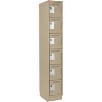 Clean Line Lockerette, 6 -tier, 12" x 18" x 76", Steel, Beige, Rivet (Assembled) Distribution Élite MP