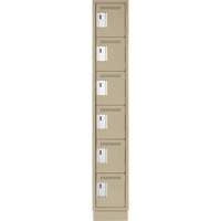 Clean Line Lockerette, 6 -tier, 12" x 18" x 76", Steel, Beige, Rivet (Assembled) Distribution Élite MP