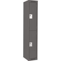 Clean Line Lockers, 2 -tier, 12" x 18" x 72", Steel, Charcoal, Rivet (Assembled) Distribution Élite MP