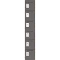 Clean Line Lockerette, 6 -tier, 12" x 18" x 72", Steel, Charcoal, Rivet (Assembled) Distribution Élite MP