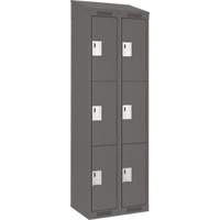 Casiers Clean Line, 3 niveaux, Bloc de 2, 24" x 18" x 78", Acier, Charbon, Rivet (assembl&eacute;) Distribution Élite MP