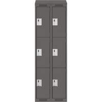 Casiers Clean Line, 3 niveaux, Bloc de 2, 24" x 18" x 78", Acier, Charbon, Rivet (assembl&eacute;) Distribution Élite MP