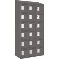 Clean Line Lockerette, 6 -tier, Bank of 3, 36" x 18" x 78", Steel, Charcoal, Rivet (Assembled) Distribution Élite MP