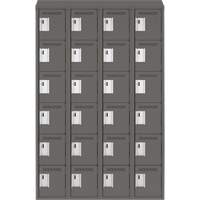 Clean Line Lockerette, 6 -tier, Bank of 4, 48" x 18" x 78", Steel, Charcoal, Rivet (Assembled) Distribution Élite MP