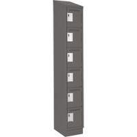 Clean Line Lockerette, 6 -tier, 12" x 18" x 82", Steel, Charcoal, Rivet (Assembled) Distribution Élite MP