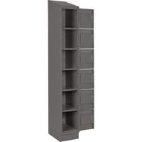 Clean Line Lockerette, 6 -tier, Bank of 4, 48" x 18" x 82", Steel, Charcoal, Rivet (Assembled) Distribution Élite MP