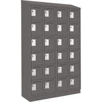 Clean Line Lockerette, 6 -tier, Bank of 4, 48" x 18" x 82", Steel, Charcoal, Rivet (Assembled) Distribution Élite MP