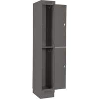 Casiers Clean Line, 2 niveaux, Bloc de 4, 48" x 18" x 76", Acier, Charbon, Rivet (assembl&eacute;) Distribution Élite MP
