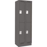 Casiers Clean Line, 2 niveaux, Bloc de 2, 24" x 18" x 76", Acier, Charbon, Rivet (assembl&eacute;) Distribution Élite MP