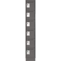 Clean Line Lockerette, 6 -tier, 12" x 18" x 76", Steel, Charcoal, Rivet (Assembled) Distribution Élite MP