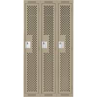Casiers Clean Line, Bloc de 3, 36" x 12" x 72", Acier, Beige, Rivet (assembl&eacute;), Perfor&eacute; Distribution Élite MP