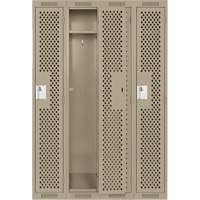 Casiers Clean Line, Bloc de 4, 48" x 12" x 72", Acier, Beige, Rivet (assembl&eacute;), Perfor&eacute; Distribution Élite MP