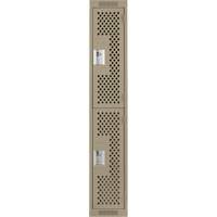 Clean Line Lockers, 2 -tier, 12" x 15" x 72", Steel, Beige, Rivet (Assembled), Perforated Distribution Élite MP