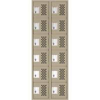 Clean-Line Perforated Lockerette, 6 -tier, Bank of 2, 15" x 72" x 12", Steel Distribution Élite MP