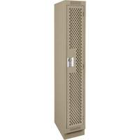 Clean Line Lockers, 12" x 12" x 76", Steel, Beige, Rivet (Assembled), Perforated Distribution Élite MP