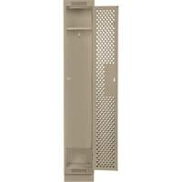 Clean Line Lockers, 12" x 12" x 76", Steel, Beige, Rivet (Assembled), Perforated Distribution Élite MP