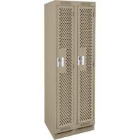 Clean Line Lockers, Bank of 2, 24" x 12" x 76", Steel, Beige, Rivet (Assembled), Perforated Distribution Élite MP