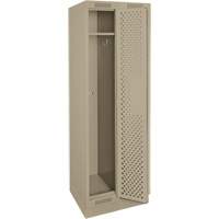 Clean Line Lockers, Bank of 2, 24" x 12" x 76", Steel, Beige, Rivet (Assembled), Perforated Distribution Élite MP