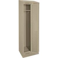 Clean Line Lockers, Bank of 2, 24" x 18" x 82", Steel, Beige, Rivet (Assembled), Perforated Distribution Élite MP