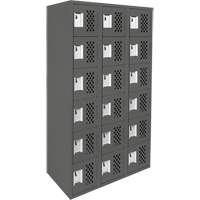 Clean-Line Perforated Lockerette, 6 -tier, Bank of 3, 15" x 72" x 12", Steel Distribution Élite MP