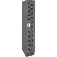 Clean Line Lockers, 12" x 12" x 76", Steel, Charcoal, Rivet (Assembled), Perforated Distribution Élite MP