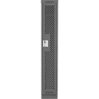 Clean Line Lockers, 12" x 12" x 76", Steel, Charcoal, Rivet (Assembled), Perforated Distribution Élite MP