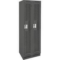 Clean Line Lockers, Bank of 2, 24" x 12" x 76", Steel, Charcoal, Rivet (Assembled), Perforated Distribution Élite MP
