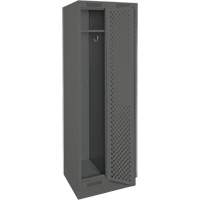 Clean Line Lockers, Bank of 2, 24" x 12" x 76", Steel, Charcoal, Rivet (Assembled), Perforated Distribution Élite MP
