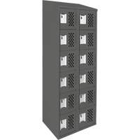 Assembled Lockerettes Clean Line Perforated Economy Lockers, 6 -tier, Bank of 2, 18" x 72" x 12", Steel Distribution Élite MP