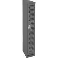 Clean Line Lockers, 12" x 18" x 82", Steel, Charcoal, Rivet (Assembled), Perforated Distribution Élite MP