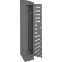Clean Line Lockers, 12" x 18" x 82", Steel, Charcoal, Rivet (Assembled), Perforated Distribution Élite MP