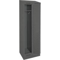 Clean Line Lockers, Bank of 2, 24" x 18" x 82", Steel, Charcoal, Rivet (Assembled), Perforated Distribution Élite MP