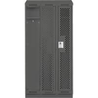 Clean Line Lockers, Bank of 3, 36" x 18" x 82", Steel, Charcoal, Rivet (Assembled), Perforated Distribution Élite MP