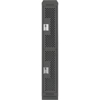 Clean Line Lockers, 2 -tier, 12" x 18" x 82", Steel, Charcoal, Rivet (Assembled), Perforated Distribution Élite MP