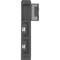 Clean Line Lockers, 3 -tier, 12" x 18" x 82", Steel, Charcoal, Rivet (Assembled), Perforated Distribution Élite MP