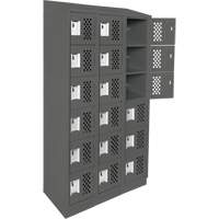 Assembled Lockerettes Clean Line Perforated Economy Lockers, 6 -tier, Bank of 3, 18" x 72" x 12", Steel Distribution Élite MP
