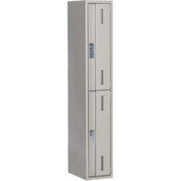 Concorde Heavy-Duty Lockers, 2 -tier, 12" x 18" x 72", Steel, Grey, Welded (Assembled) Distribution Élite MP