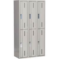 Concorde Heavy-Duty Lockers, 2 -tier, Bank of 3, 36" x 18" x 72", Steel, Grey, Welded (Assembled) Distribution Élite MP