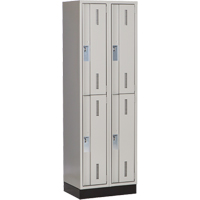 Concorde Heavy-Duty Lockers, 2 -tier, Bank of 2, 24" x 18" x 76", Steel, Grey, Welded (Assembled) Distribution Élite MP