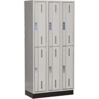 Casiers robustes Concorde, 2 niveaux, Bloc de 3, 36" x 18" x 76", Acier, Gris, Soud&eacute; (assembl&eacute;) Distribution Élite MP